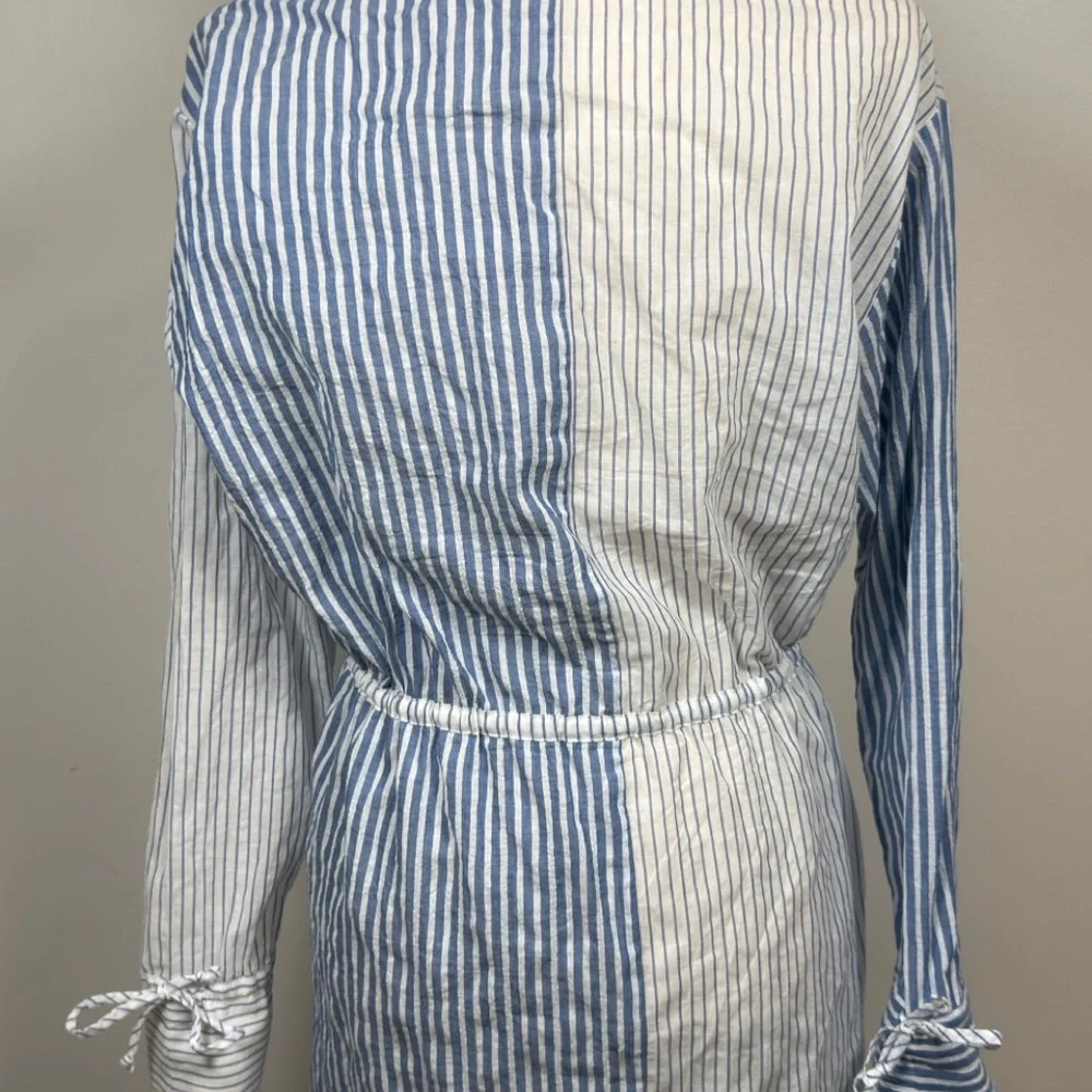 Majorelle Aruba Shirt Dress Women's S Blue White Stripe Long Sleeve  $208